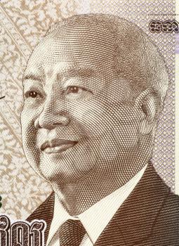 Norodom Sihanouk (1922-2012) on 1000 Riels 2013 Banknote from Cambodia. King of Cambodia during 1941-1955 and 1993-2004.