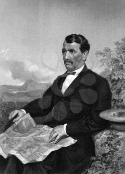 David Livingstone (1813-1873) on engraving from 1873. Scottish Congregationalist pioneer medical missionary with the London Missionary Society and an explorer in Africa. Engraved by unknown artist and