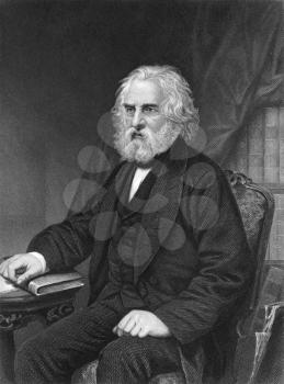 Henry Wadsworth Longfellow (1807-1882) on engraving from 1873. American poet and educator. Engraved by unknown artist and published in ''Portrait Gallery of Eminent Men and Women with Biographies'',US