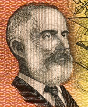 Lawrence Hargrave (1850-1915) on 20 Dollars 1974 banknote from Australia. Engineer, explorer, astronomer, inventor and aeronautical pioneer.