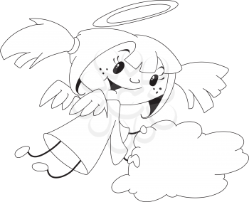 Royalty Free Clipart Image of a Girl Angel