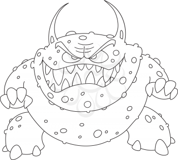 Royalty Free Clipart Image of an Angry Monster