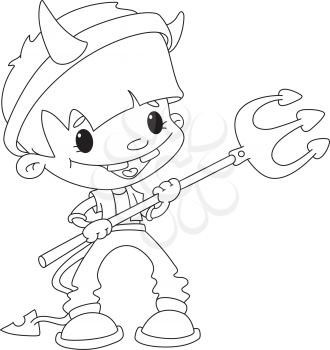 Royalty Free Clipart Image of a Little Boy Devil