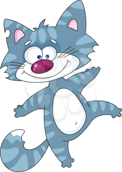 Royalty Free Clipart Image of a Dancing Cat
