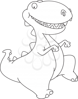 Royalty Free Clipart Image of a Dancing Dinosaur