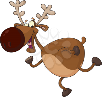 Royalty Free Clipart Image of a Running Deer