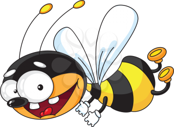 Royalty Free Clipart Image of a Flying Bee