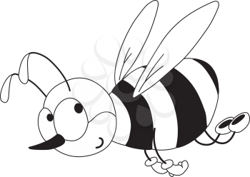 Royalty Free Clipart Image of a Flying Bee
