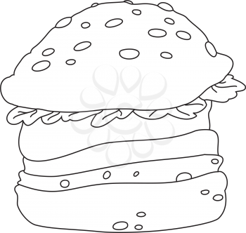Royalty Free Clipart Image of a Hamburger