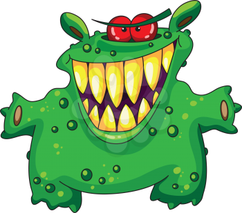 Royalty Free Clipart Image of a Green Monster