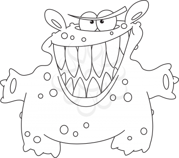 Royalty Free Clipart Image of a Smiling Monster