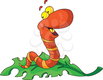 Royalty Free Clipart Image of a Laughing Worm