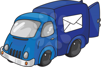 Royalty Free Clipart Image of a Mail Van