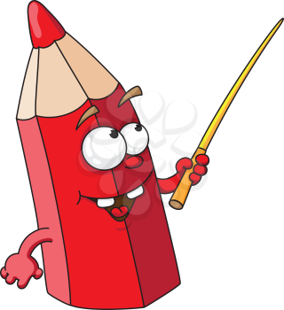 Royalty Free Clipart Image of a Red Pencil With a Pointer