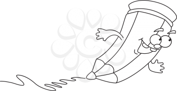 Royalty Free Clipart Image of a Running Pencil