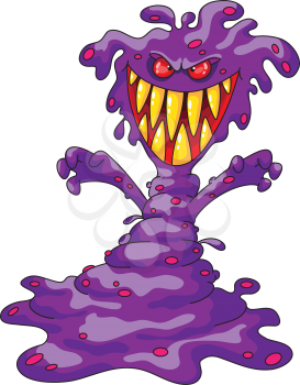 Royalty Free Clipart Image of a Scary Purple Monster