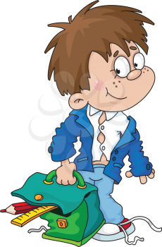 Royalty Free Clipart Image of a Schoolboy