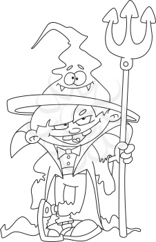 Royalty Free Clipart Image of a Little Wizard