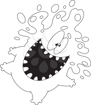 illustration of a bubble monster outlined