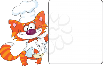 illustration of a cat the cook and blank