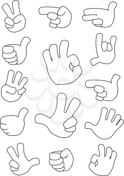 illustration of a collection of gestures outlined