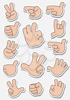 illustration of a collection of sticker gestures