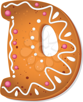 illustration of a cookies letter D