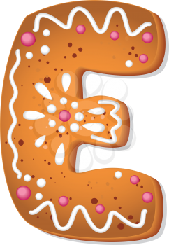 illustration of a cookies letter E