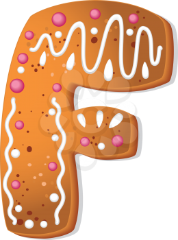 illustration of a cookies letter F