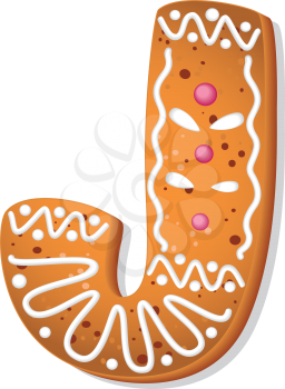 illustration of a cookies letter J
