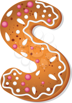 illustration of a cookies letter S