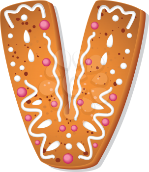 illustration of a cookies letter V