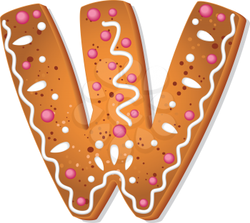 illustration of a cookies letter W
