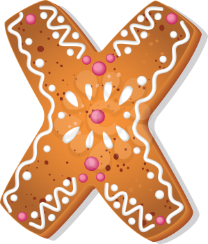 illustration of a cookies letter X