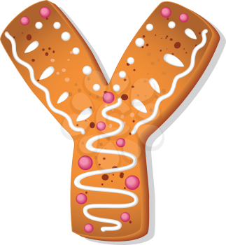 illustration of a cookies letter Y