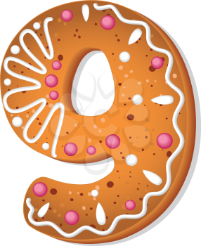 illustration of a cookies number nine