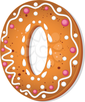 illustration of a cookies number zero