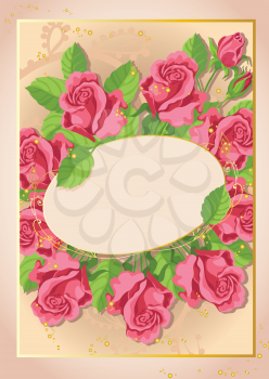 illustration of a cute roses card