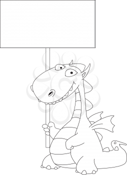 illustration of a dragon and blank outlined