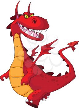 illustration of a dragon red