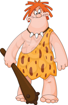 illustration of a funny caveman