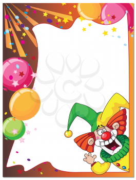 illustration of a funny clown card