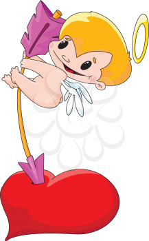 illustration of a funny Cupid