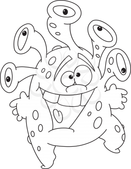 illustration of a funny monster outlined