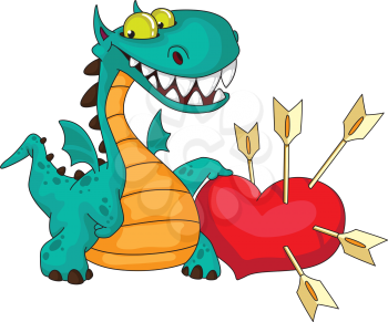 illustration of a great dragon and heart