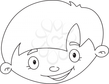 illustration of a head of the boy outlined