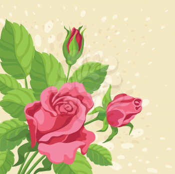 hand drawing illustration of a roses background