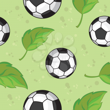 illustration of a seamless football and leaves