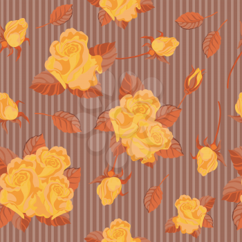 illustration of a seamless yellow roses