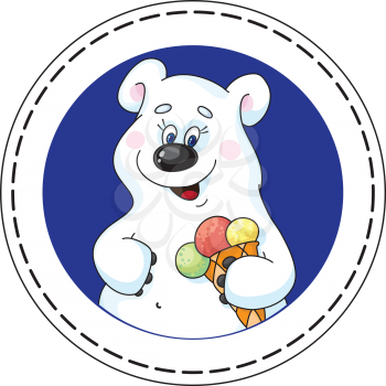 illustration of a bear and ice cream blue banner